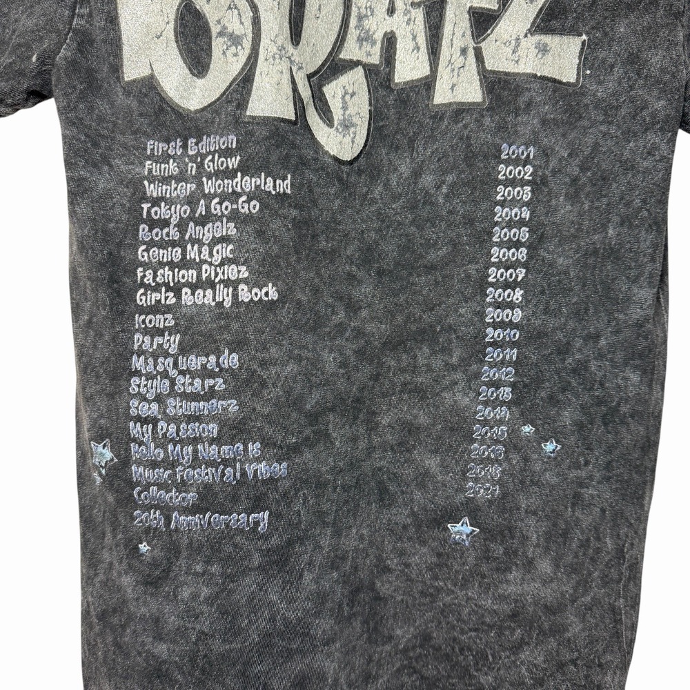Bratz Women's Angel Cloud Tour T-Shirt Acid Wash Black Small 2023 Graphic Tee - Picture 4 of 7